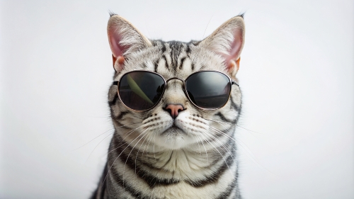 American Shorthair cat wearing sunglasses 28feb24 (1)