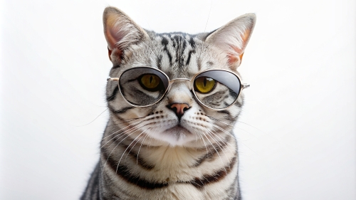 American Shorthair cat wearing sunglasses 28feb24 (14)