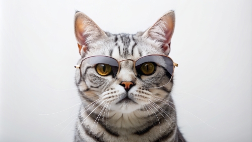 American Shorthair cat wearing sunglasses 28feb24 (2)