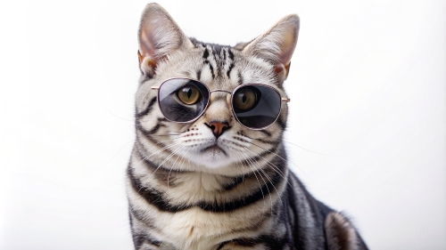 American Shorthair cat wearing sunglasses 28feb24 (4)