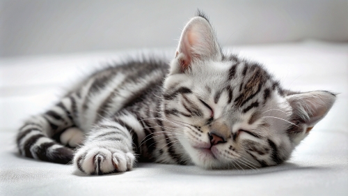 American Shorthair cute kitten sleeping 26feb2024 (9)