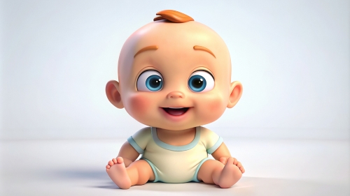 Baby Cartoon, white background