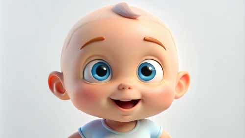 Baby Cartoon, white background