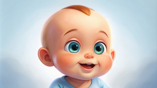 Baby Cartoon, white background