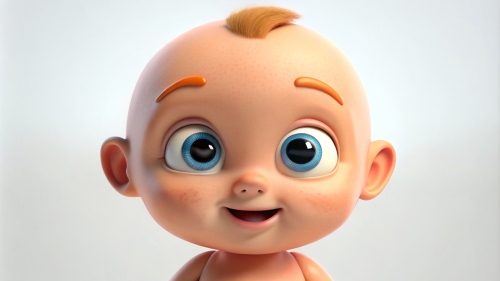 Baby Cartoon, white background