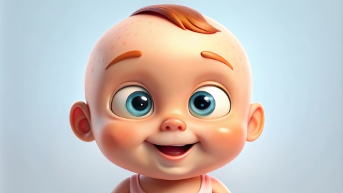 Baby Cartoon, white background