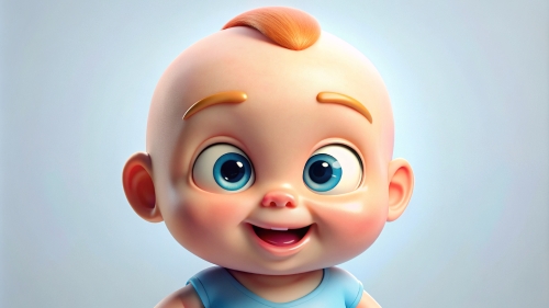 Baby Cartoon, white background