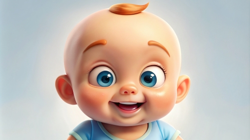 Baby Cartoon, white background