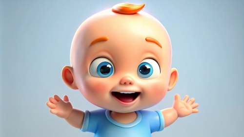 Baby Cartoon, white background