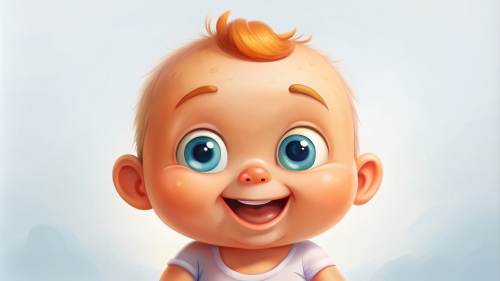 Baby Cartoon, white background