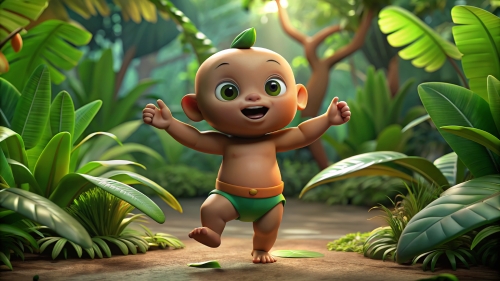 Baby Dance Cartoon in the Jungle 15apr24 (10)