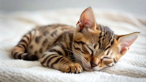 Bengal Cat cute kitten sleeping 27feb24 (3)