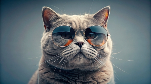 British Shorthair cat, wearing sunglasses 28feb24 (12)