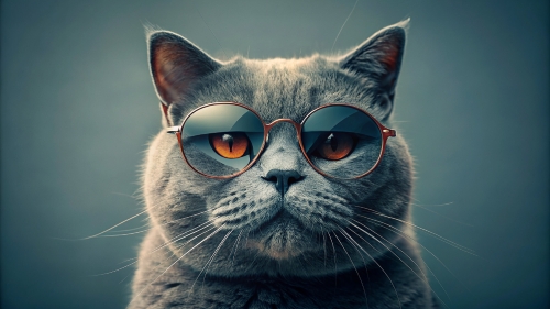 British Shorthair cat, wearing sunglasses 28feb24 (4)