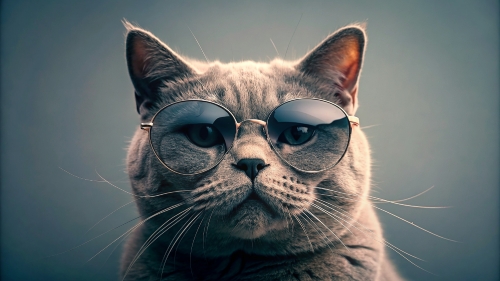 British Shorthair cat, wearing sunglasses 28feb24 (5)