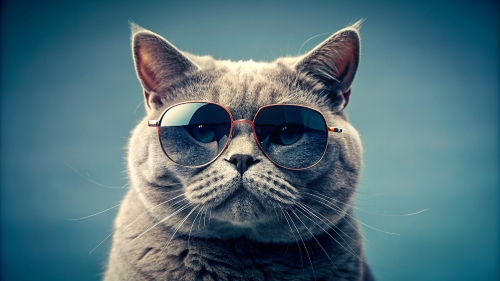 British Shorthair cat, wearing sunglasses 28feb24 (6)