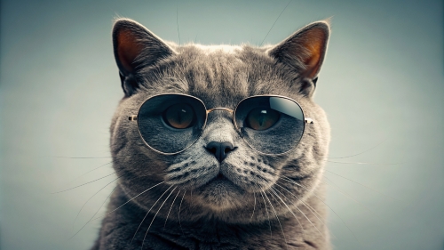 British Shorthair cat, wearing sunglasses 28feb24 (8)