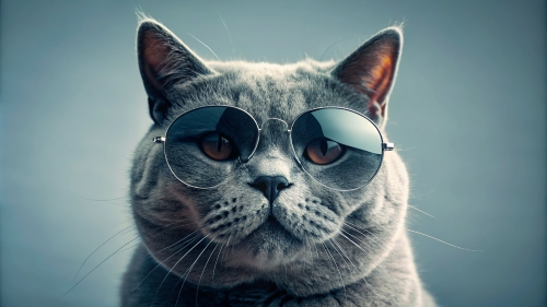 British Shorthair cat, wearing sunglasses 28feb24 (9)