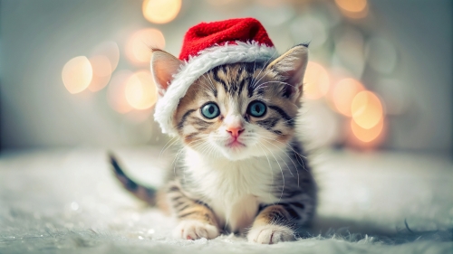 Cute Kitten wearing Christmas hat 4mar24 (5)