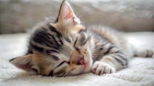 Cute little kitten sleeping 25feb24 (8)