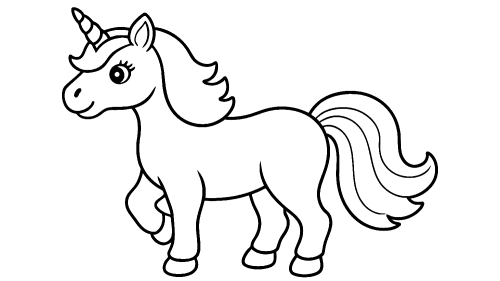 Cute unicorn cartoon coloring pages for kids