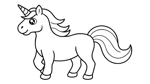 Cute unicorn cartoon coloring pages for kids