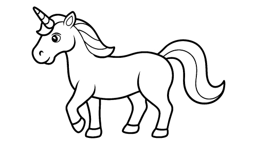 Cute unicorn cartoon coloring pages for kids