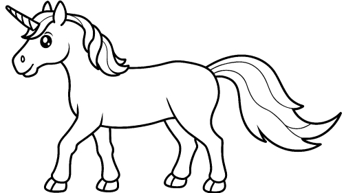 Cute unicorn cartoon coloring pages for kids