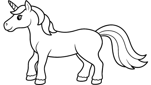 Cute unicorn cartoon coloring pages for kids