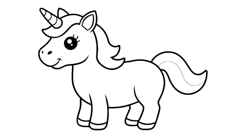 Cute unicorn cartoon coloring pages for kids