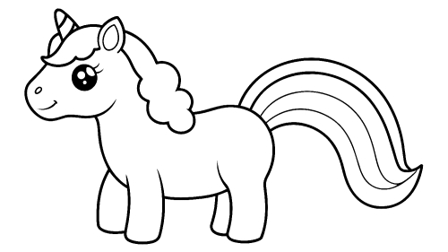 Cute unicorn cartoon coloring pages for kids