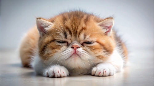 Exotic Shorthair cute kitten sleeping 26feb24 (2)