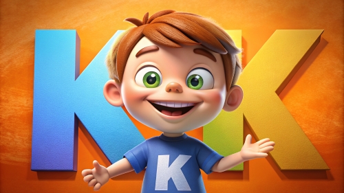 Kid cartoon smile with big  A B C … X Y Z font Alphabet