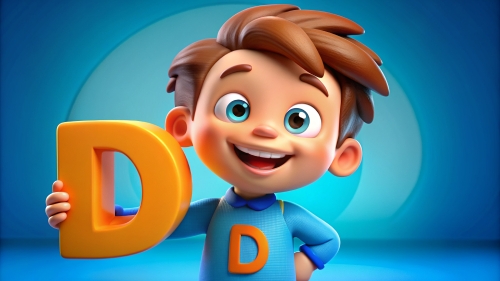 Kid cartoon smile with big  A B C … X Y Z font Alphabet