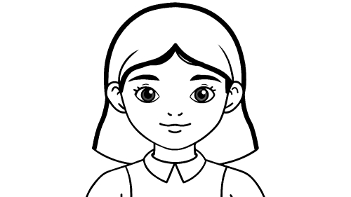 Kid girl cartoon Coloring pages for kids