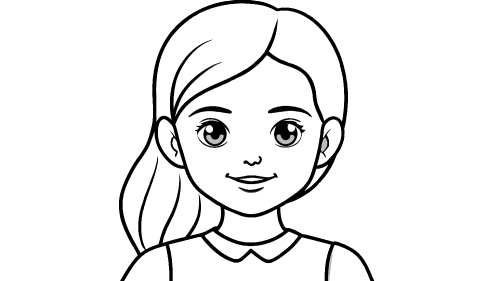 Kid girl cartoon Coloring pages for kids