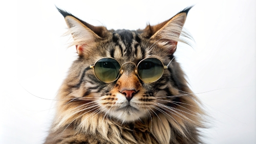 Maine Coon cat, wearing sunglasses 29feb 24 (1)