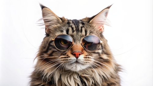 Maine Coon cat, wearing sunglasses 29feb 24 (10)