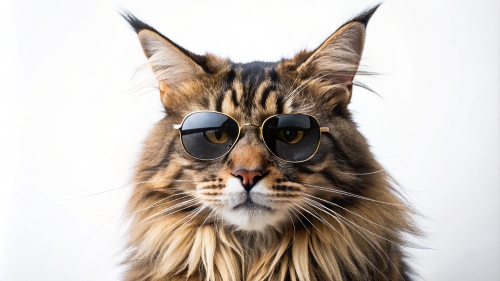 Maine Coon cat, wearing sunglasses 29feb 24 (2)