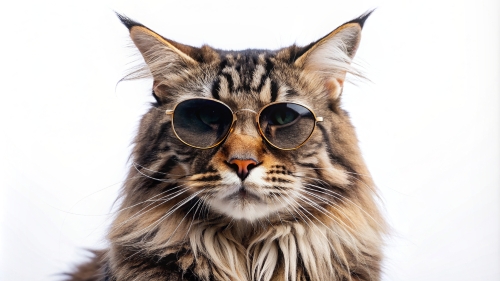 Maine Coon cat, wearing sunglasses 29feb 24 (4)