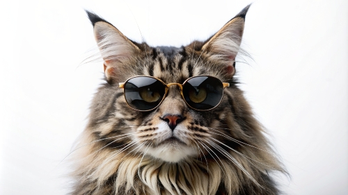 Maine Coon cat, wearing sunglasses 29feb 24 (9)