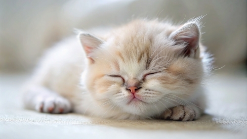 Munchkin Cat cute kitten sleeping 27feb24 (1)