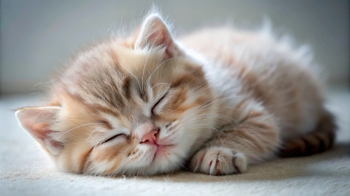 Munchkin Cat cute kitten sleeping 27feb24 (10)