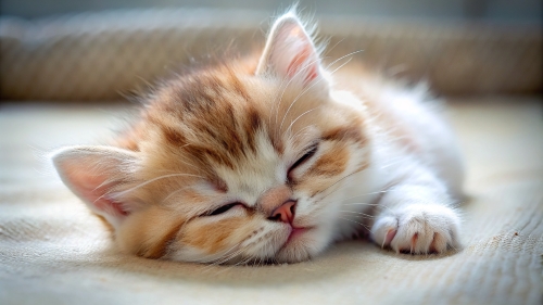 Munchkin Cat cute kitten sleeping 27feb24 (11)