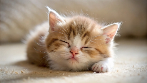 Munchkin Cat cute kitten sleeping 27feb24 (4)