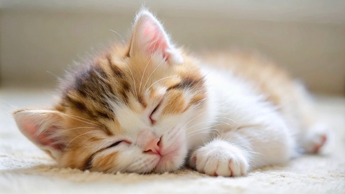 Munchkin Cat cute kitten sleeping 27feb24 (8)