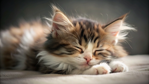 Norwegian Forest Cat cute kitten sleeping 26feb24 (11)