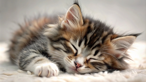 Norwegian Forest Cat cute kitten sleeping 26feb24 (2)