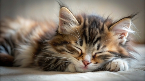 Norwegian Forest Cat cute kitten sleeping 26feb24 (4)