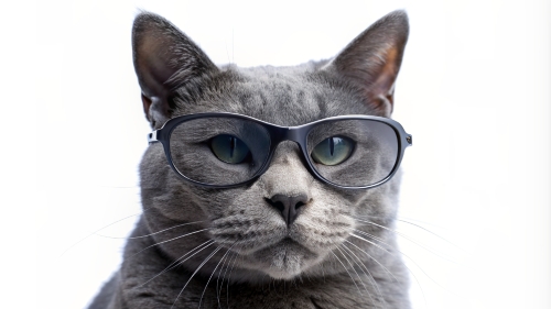 Russian Blue cat, wearing sunglasses 29feb24 (7)